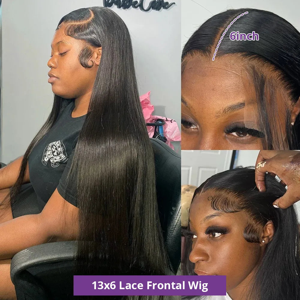 40 Inch 360 Lace Bone Straight Lace Front Wig