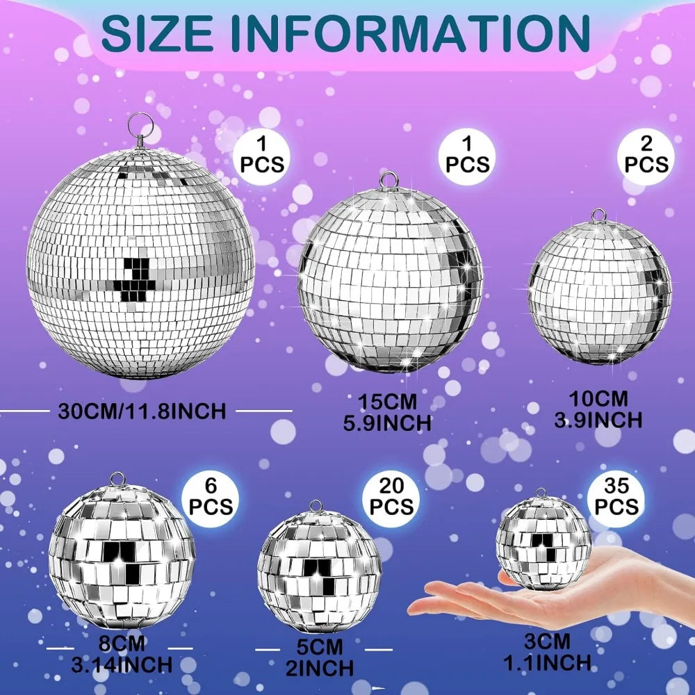 Disco Balls Ornaments Different Sizes