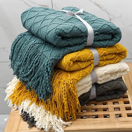 Knitted Throw Thread Blankets