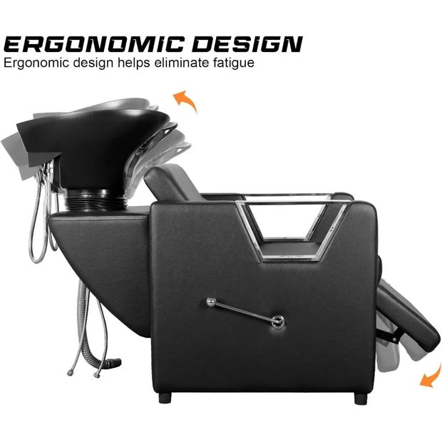 Backwash Chair Adjustable ABS Plastic Shampoo Bowl Sink with Leg support