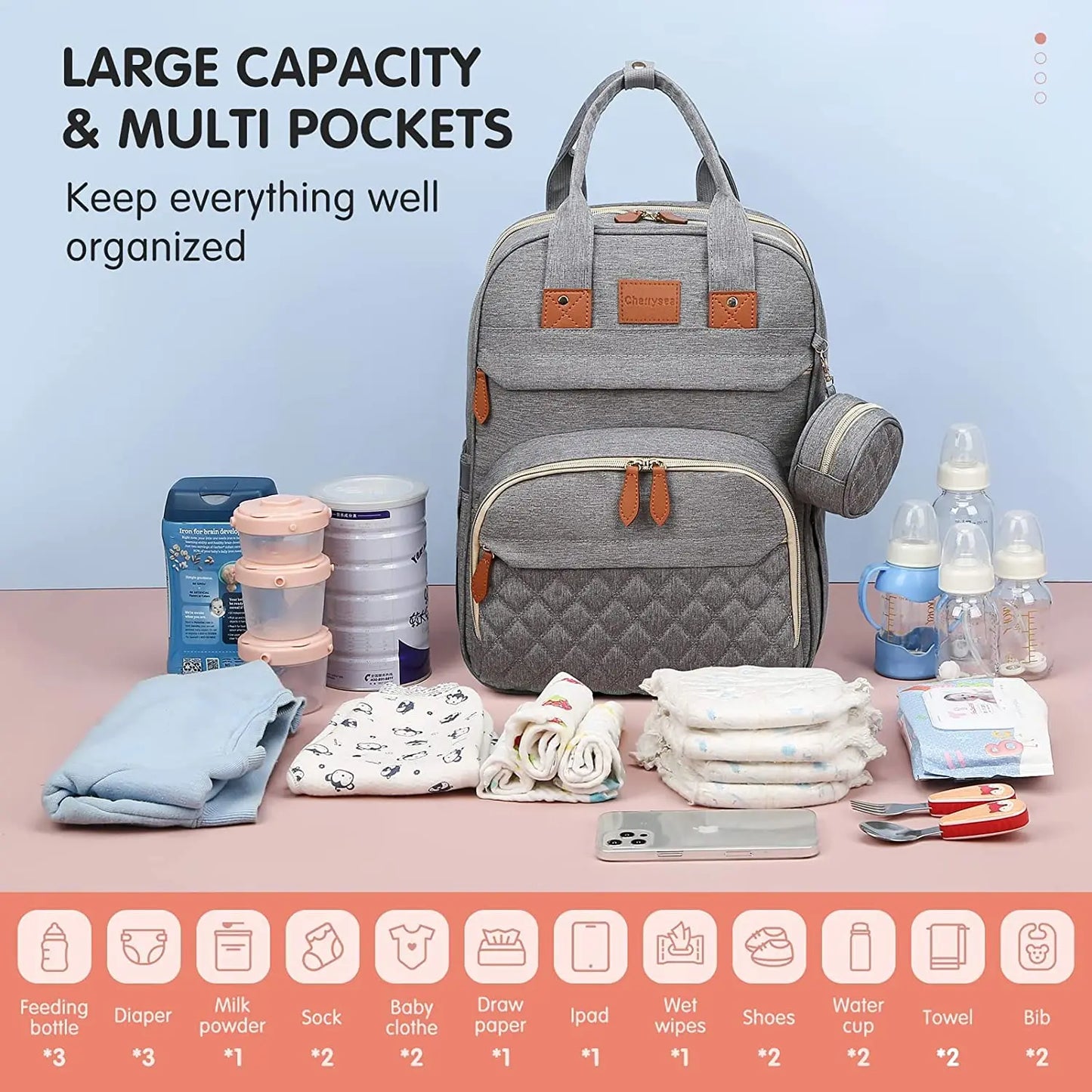 3 In 1 Diaper Bag Backpack