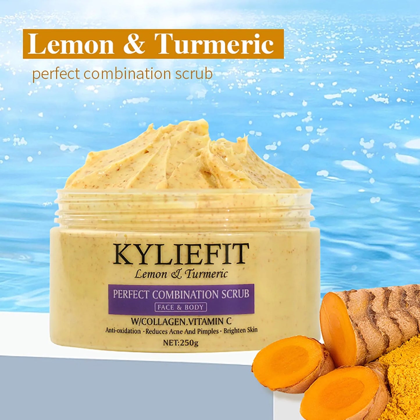 Face & Body Scrub, Clean, Smooth, Soft Skin, Improve Dark Spots With Turmeric