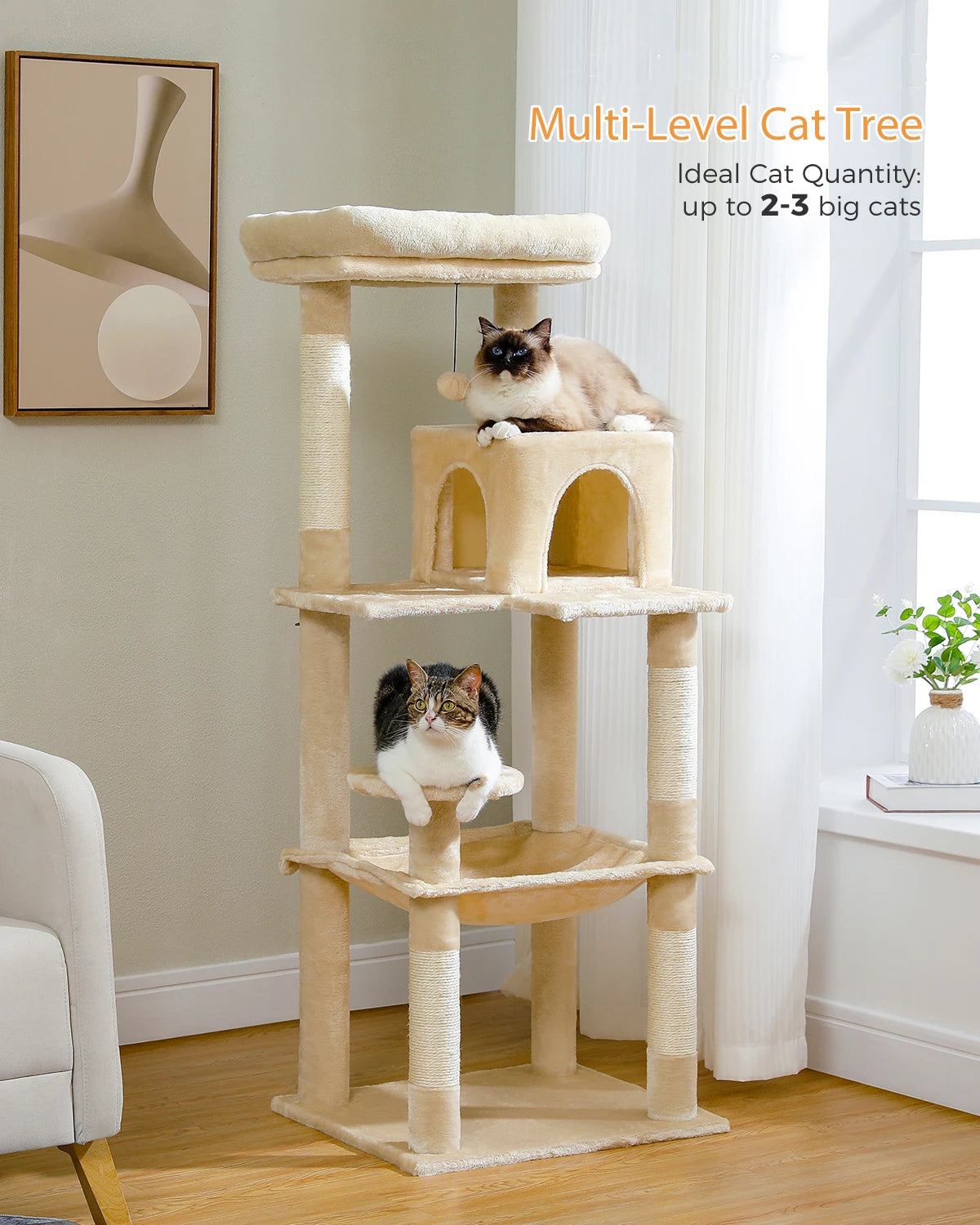 Multi-Level Cat Tree with Condo Cat Scrapers