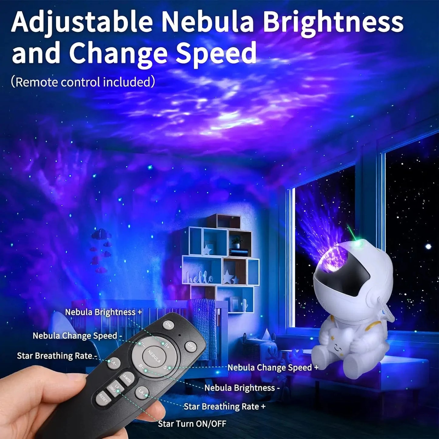 LED night light projector for baby nursery and bedroom