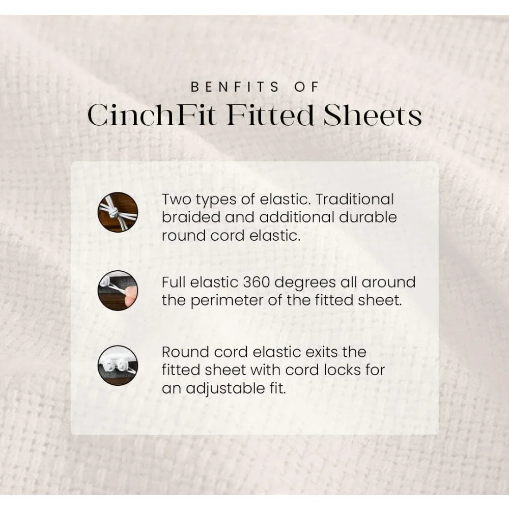 Luxury 600TC 100% Cotton King Sheet Set Deep Pockets