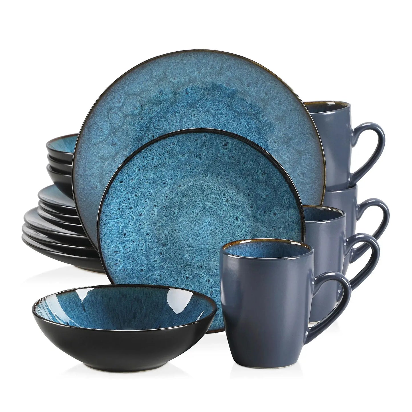 Tableware Set Vintage Ceramic Blue/Brown S