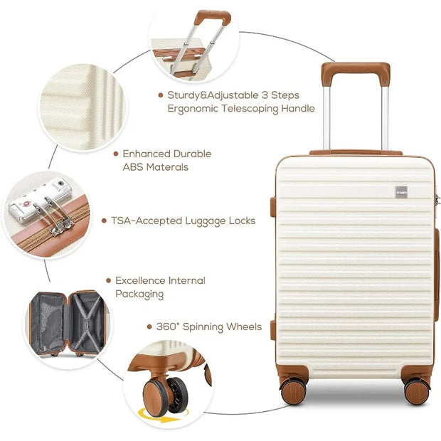 20 Inch Expandable Carry-on Suitcase with Spinner Wheels