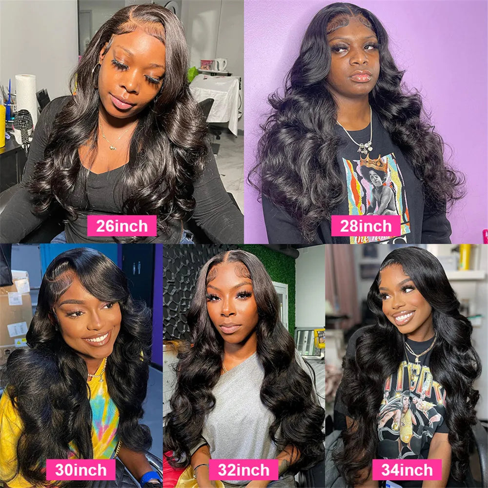 30inch 13x4 Body Wave Lace Front Wig Human Hair PrePlucked Brazilian Wig