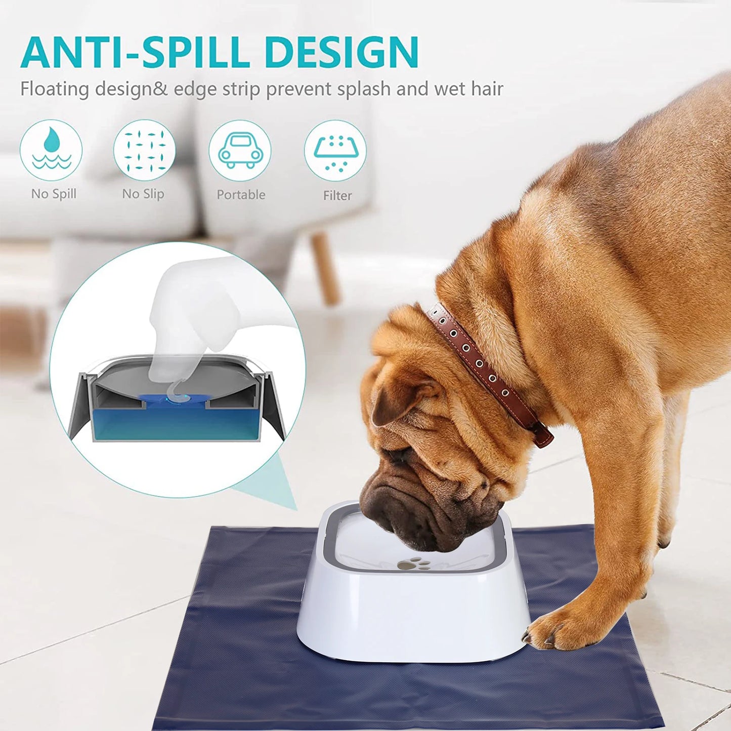 No Spill Dog Water Bowl