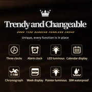 Men's Electronic Leather Strap Waterproof Digital Watch