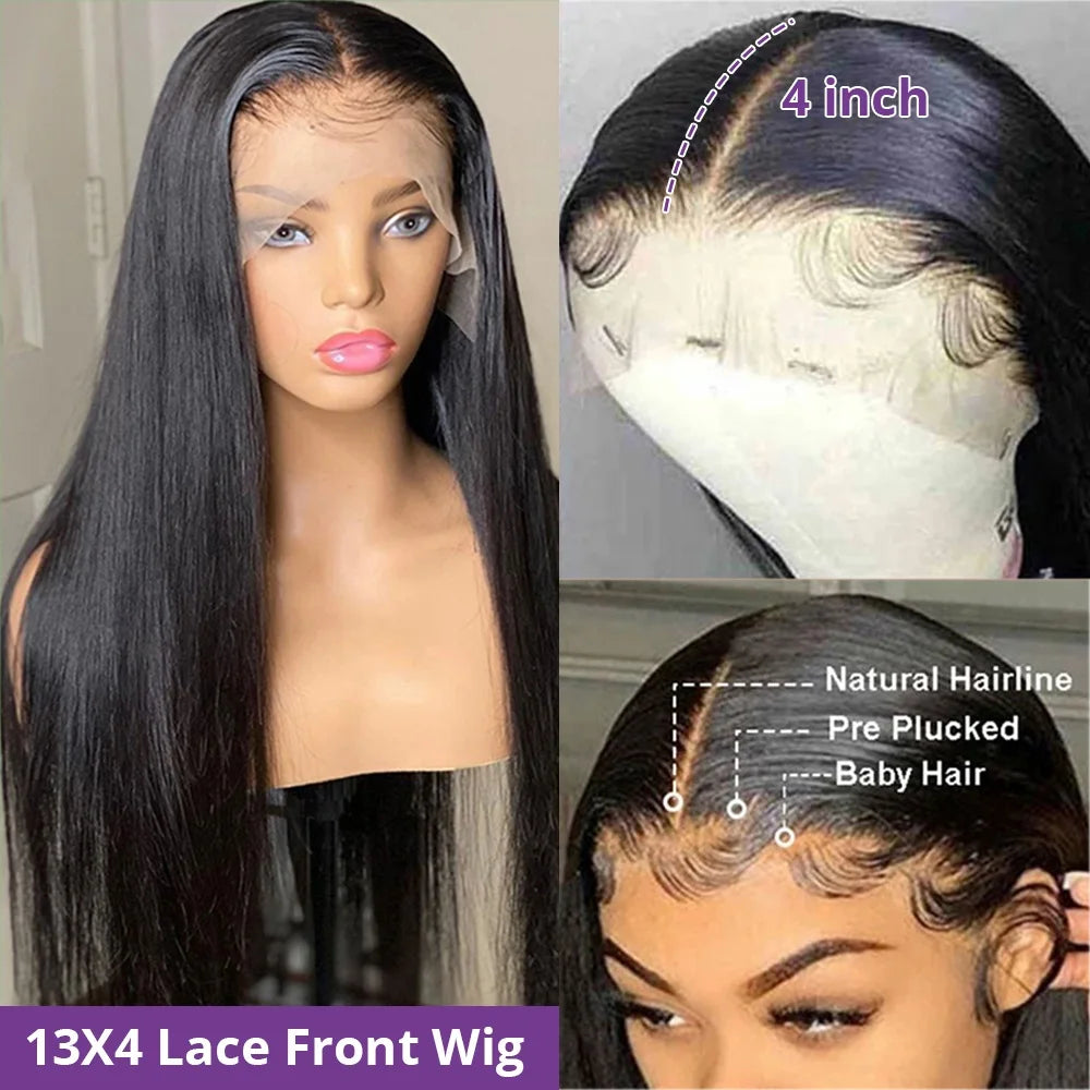 40 Inch 360 Lace Bone Straight Lace Front Wig