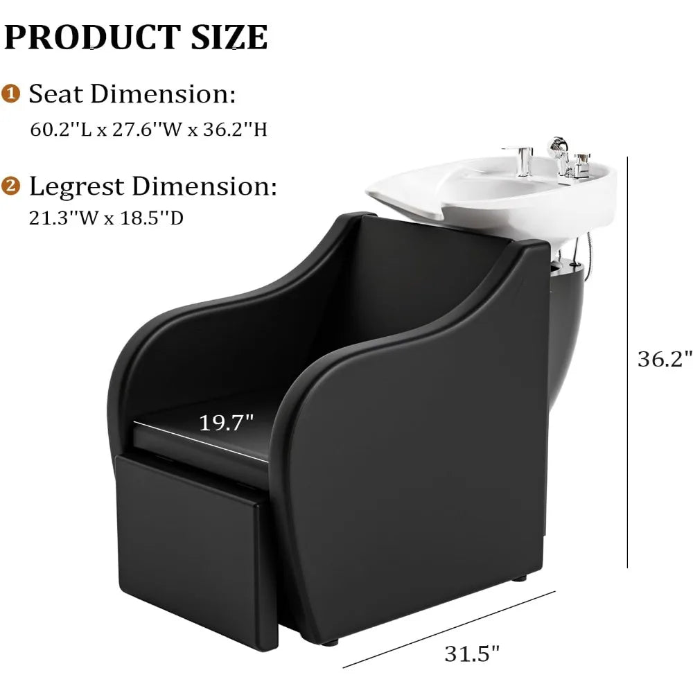 Electric Shampoo Chair with The Ceramic Bowl Sink