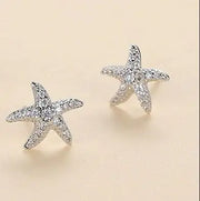 Advanced Design Full Diamond Starfish Stud Earrings
