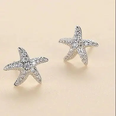 Advanced Design Full Diamond Starfish Stud Earrings