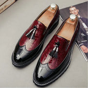 Carved Retro Men's Leather Loafers - Comfortable Set