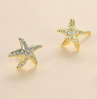 Advanced Design Full Diamond Starfish Stud Earrings
