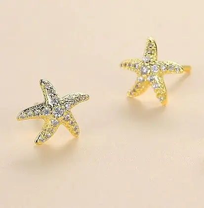 Advanced Design Full Diamond Starfish Stud Earrings