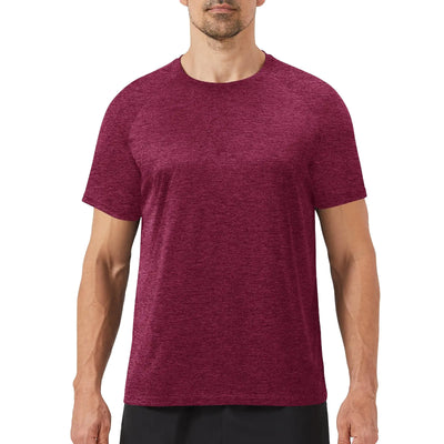 Workout Mens Shirts - Casual Black Dry Fit Moisture Wicking T-Shirts Crew Neck Short Sleeve for Gym Athletic Running